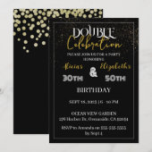 Invitation Coanniversaire conjoint de la partie mixte de deux (Devant / Derrière)