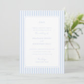 Invitation Coastal Blue Classic Stripes Minimalist Wedding (Debout devant)