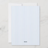 Invitation Coastal Blue Classic Stripes Minimalist Wedding (Dos)
