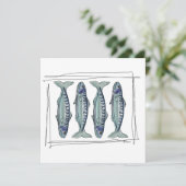 Invitation Coastal Blue Mackerel Seamless Ocean Fish Pattern (Debout devant)