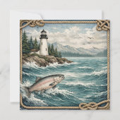 Invitation Coastal Blue Maritime Birthday Party (Dos)