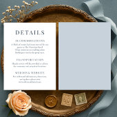 Invitation Coastal Blue Minimalist Elegant Wedding Details