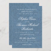 Invitation Coastal Blue Shell Destination Wedding (Devant / Derrière)