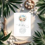 Invitation Coastal Chic Beach Wedding QR Code<br><div class="desc">Découvrez l'élégance d'un mariage de bord de mer avec ce magnifique faire-part de mariage "Coastal Chic". Doté d'une illustration de plage sereine encadrée de coquillages, d'étoiles de mer, de verdure et de délicats accents dorés, ce design est idéal pour les mariages sur le thème de la plage ou du littoral....</div>