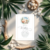 Invitation Coastal Chic Beach Wedding QR Code