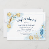 Invitation Coastal Chic | Coral Reef Nautical Pastel Douche (Devant)