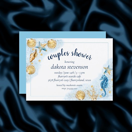 Invitation Coastal Chic | Coral Reef Nautical Pastel Douche
