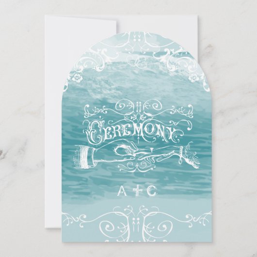 Invitation Coastal Chic Destination Plage Mariage (Dos)