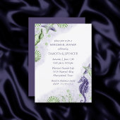 Invitation Coastal Chic | Dîner de répétition violet et vert