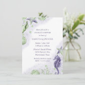 Invitation Coastal Chic | Douche violette et verte en couple (Debout devant)