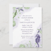 Invitation Coastal Chic | Douche violette et verte en couple (Devant)