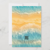 Invitation Coastal Chic Golden Sand Turquoise Mariage d'eau (Dos)