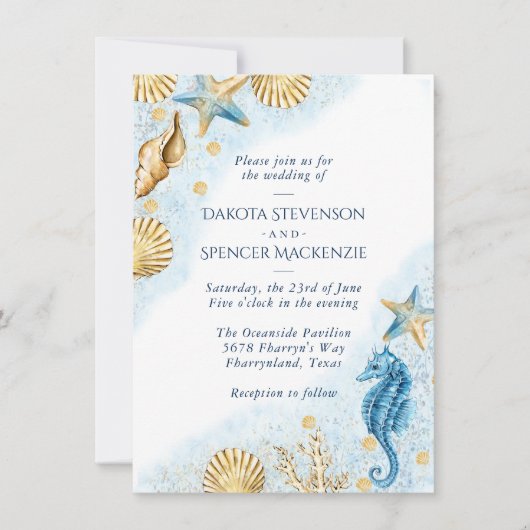 Invitation Coastal Chic | Mariage nautique moderne (Devant)
