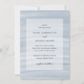 Invitation Coastal Chic Muted Blue Mariage élégant (Devant)