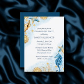 Invitation Coastal Chic | Parti d'engagement de Coral Reef mo