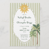 Invitation Coastal Chic Sun Palm Tree Wedding (Devant)