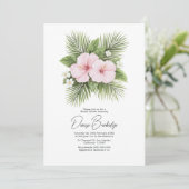 Invitation Coastal Chic Tropical Floral Bridal Shower (Debout devant)