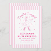 Invitation Coastal Cowgirl Bachelorette Week-end Itinéraire (Devant / Derrière)