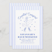 Invitation Coastal Cowgirl Bachelorette Week-end Itinéraire (Devant / Derrière)