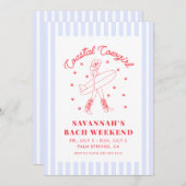 Invitation Coastal Cowgirl Bachelorette Week-end Itinéraire (Devant / Derrière)