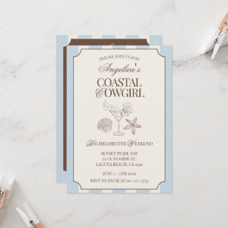 Invitation Coastal Cowgirl Bachelorette Weekend Itinerary and