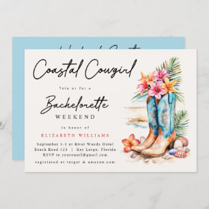 Invitation Coastal Cowgirl Beach Bachelorette Week-end