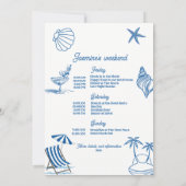 Invitation Coastal Cowgirl Blue Main Écrit Bachelorette Dans (Dos)