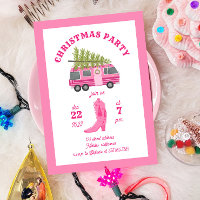 Coastal Cowgirl Christmas Party Pink RV Camper