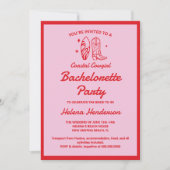 Invitation Coastal Cowgirl Red & Pink Bachelorette Week-end (Devant)