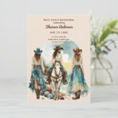 Invitation ⭐ Coastal Cowgirl Rustic Rodeo Bride Party Hors (Debout devant)