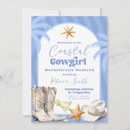 Invitation Coastal Cowgirl Summer Bachelorette (Devant)