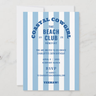 Invitation Coastal Cowgirl The Beach Club 30e anniversaire fê