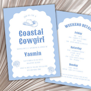Invitation Coastal Cowgirl Wavy Nautical Bachelorette Week-en