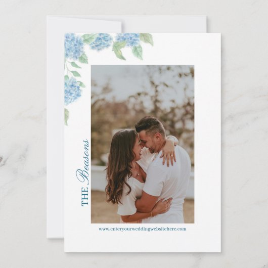 Invitation Coastal Hydrangea Save the Date  (Dos)