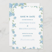 Invitation Coastal Hydrangea Save the Date  (Devant / Derrière)