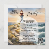 Invitation Coastal Lighthouse Happily Ever After Wedding (Devant)