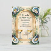 Invitation Coastal Oyster Pearls & Prosecco Bridal Shower (Debout devant)