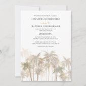 Invitation Coastal Palm Trees Beach Wedding (Devant)