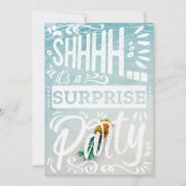 Invitation Coastal Palm Trees Surprise Party Beach Birthday (Devant)