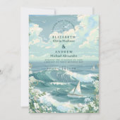 Invitation Coastal Sailboat Ocean Wedding (Devant)