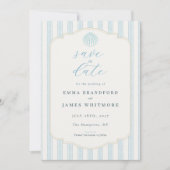 Invitation Coastal Seashell Blue Wedding Save the Date (Devant)