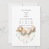Invitation Coastal Seashell Garland Decor Beach Wedding (Devant)