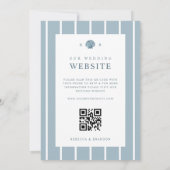 Invitation Coastal Seashell Monogramme bleu QR Code Mariage (Dos)