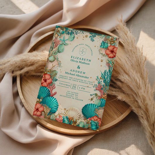 Invitation Coastal Seashell Wedding