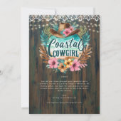 Invitation ⭐ Coastale fille Rustic Beach Bachelorette (Dos)