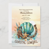 Invitation ⭐ Coastale fille Rustic Beach Bachelorette (Devant)