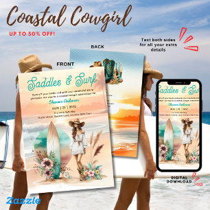 Invitation ⭐ Coastale fille Rustic Beach Bachelorette