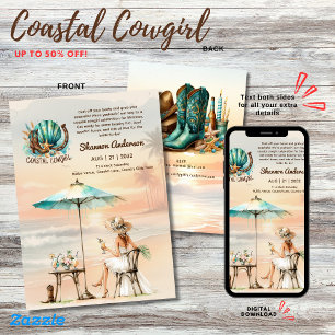 Invitation ⭐ Coastale fille Rustic Beach Bachelorette
