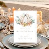 Invitation Coastère Chute Citrouille Coquillages Thanksgiving