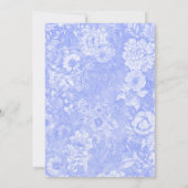 Invitation Cobalt Bleu Blanc Floral Chinoiserie Fête des mari (Dos)